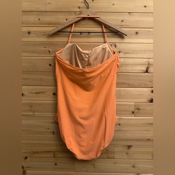 J. Crew Factory Size XLarge Strapless Bandeau Salmon One Piece Swimsuit - Picture 7 of 12
